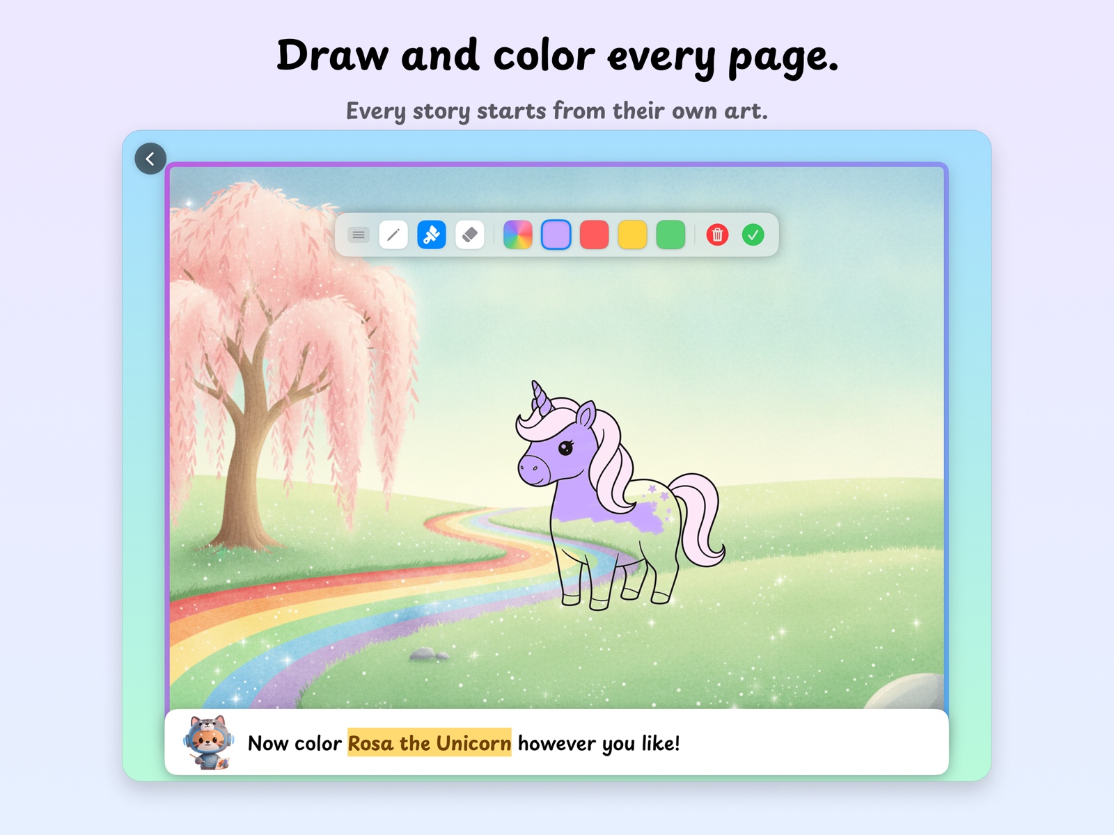StoryPainter drawing and coloring interface